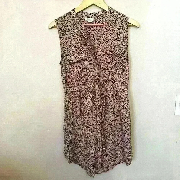 Japna Women's Dress Animal Print Sleeveless Tie Waist & Pockets MED - Picture 1 of 7